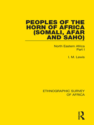 cover image of Peoples of the Horn of Africa (Somali, Afar and Saho)